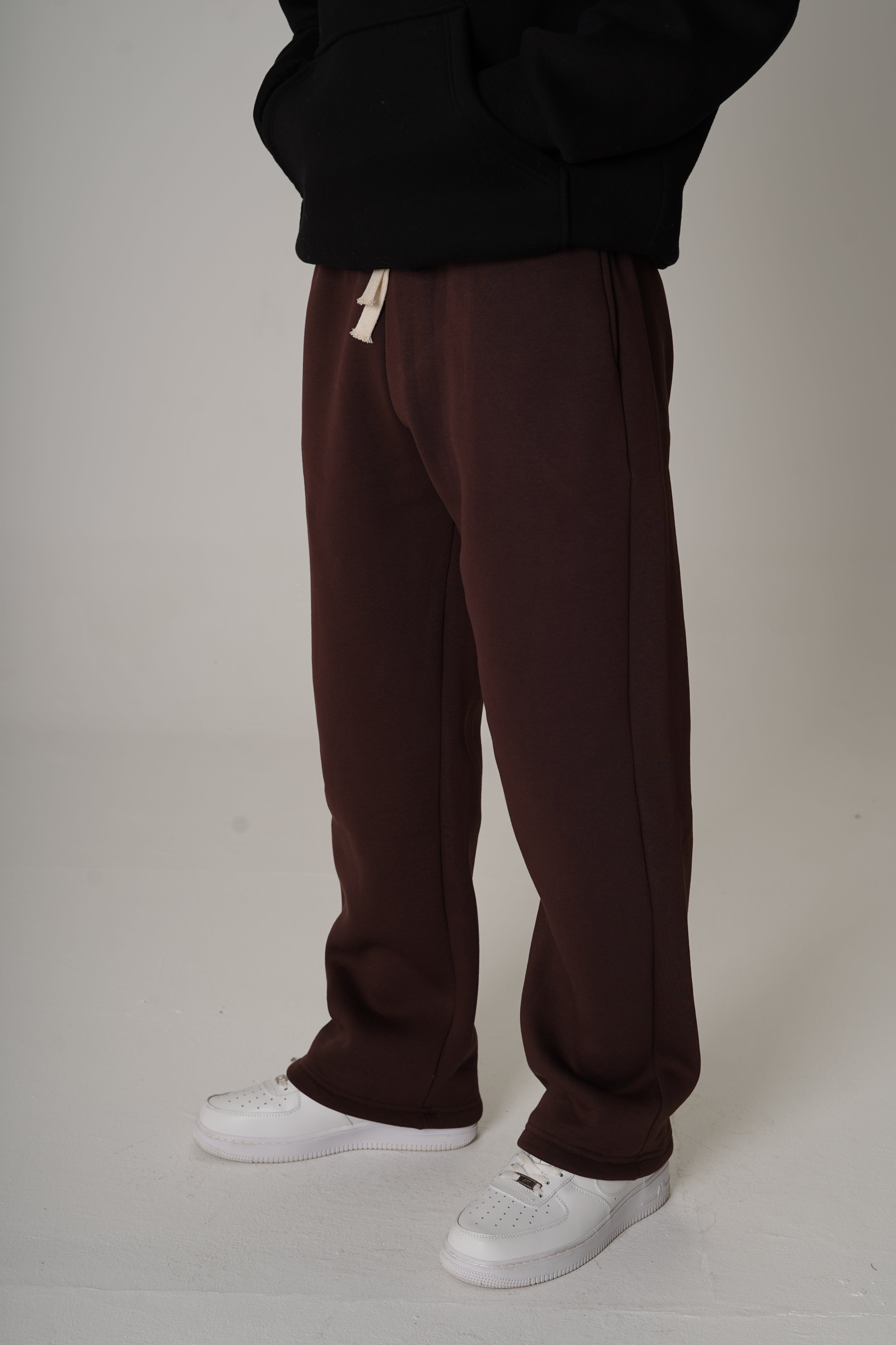 Brown Straight Sweatpants